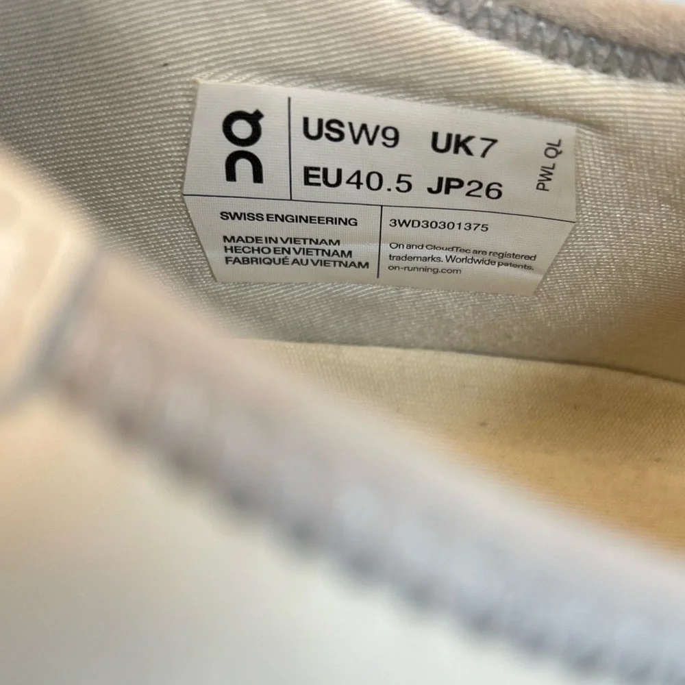 On Cloud X 3AD Womens Sz 9 3WD30301375 Undyed/Nimbus Superb Clean No Box - Picture 13 of 16